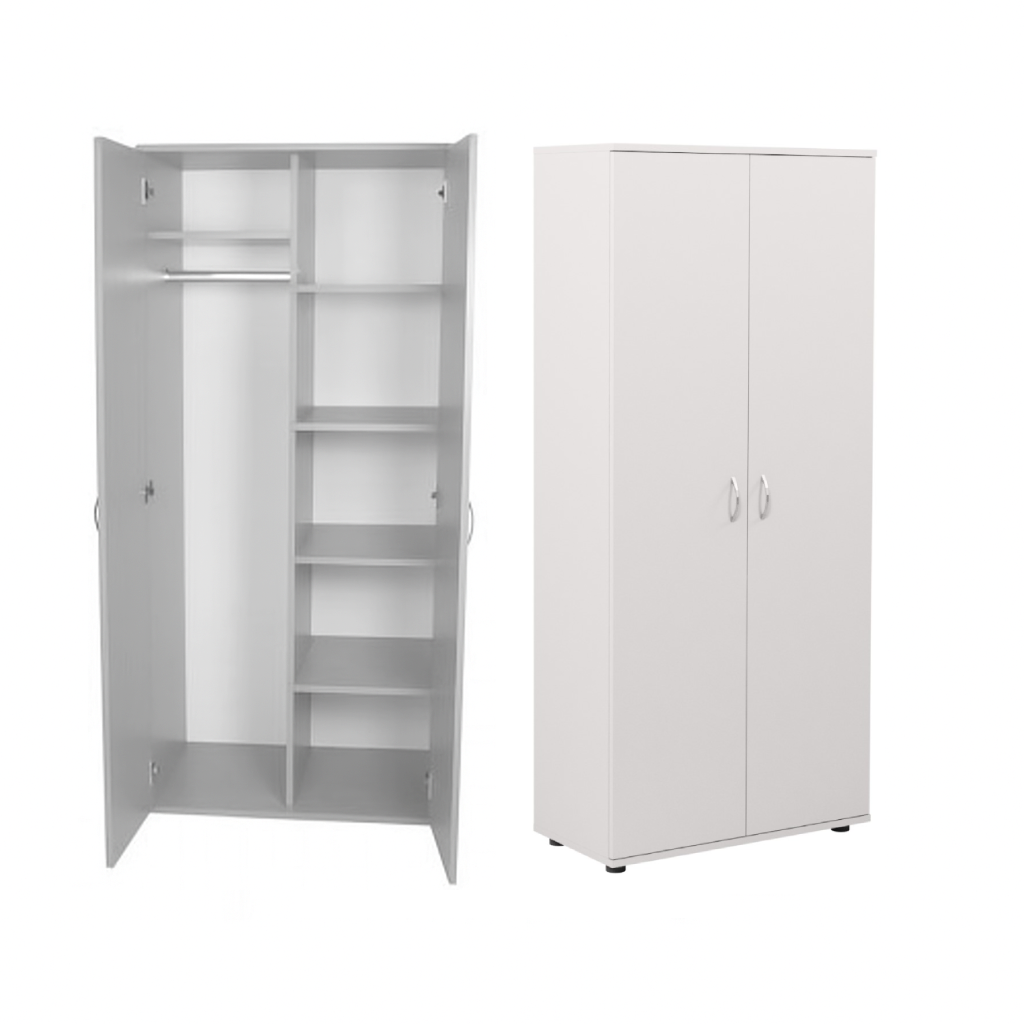 Універсальна шафа для одягу і книг, 2-дверна закритого типу, ЛЕЛЕКА, 802x519x1816 мм.